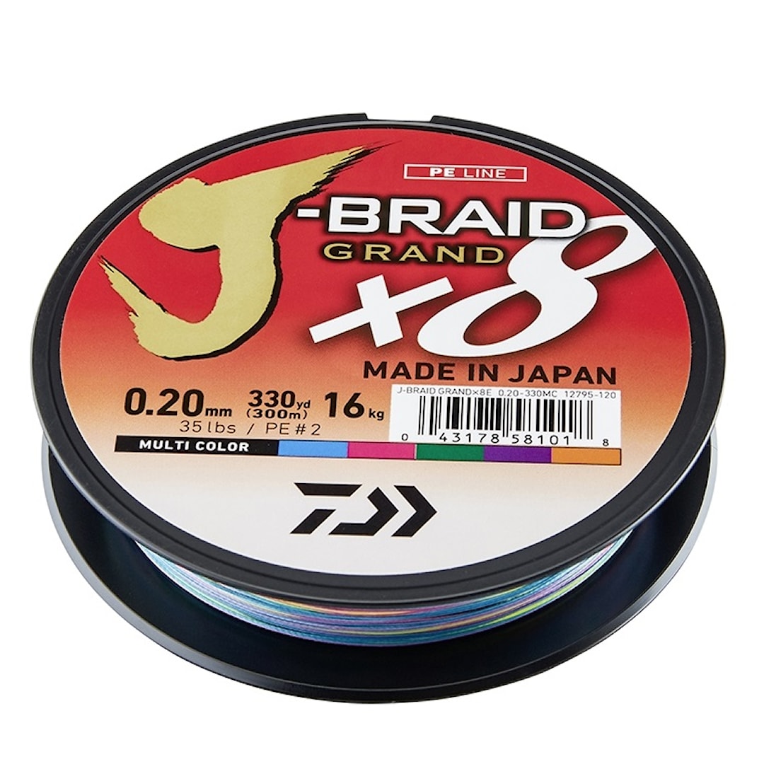 Daiwa J-Braid Grand X8 multicolor 300 m flätlina - Daiwa