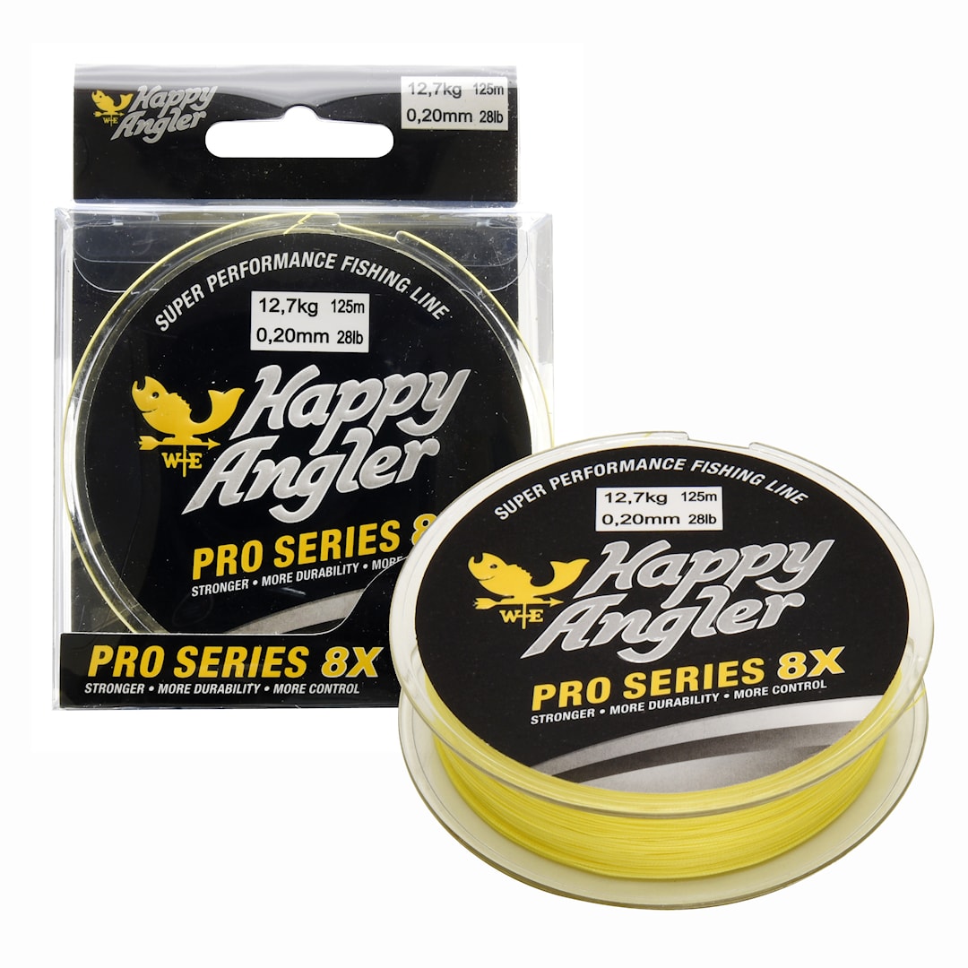 Happy Angler Pro Series 8X 125 m gul flätlina - Happy Angler