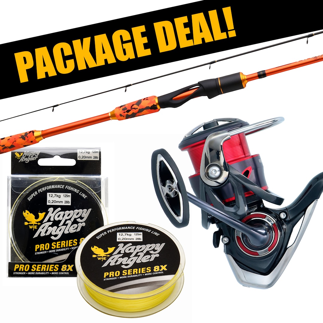 Patriot Fireball Xtreme Zander + Daiwa Fuego haspelset med flätlina - Patriot