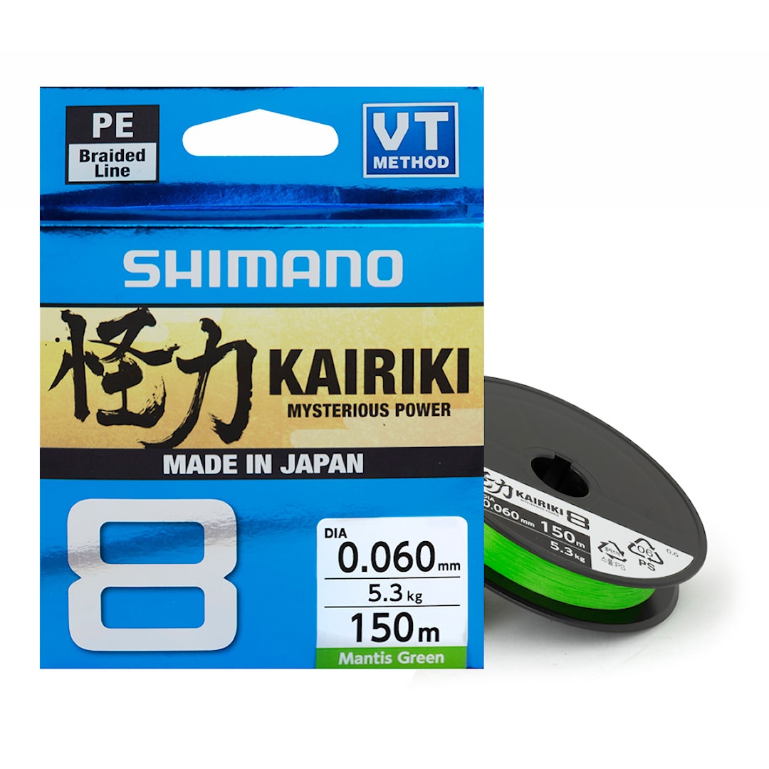 Shimano Kairiki 8 Mantis Green 150 m flätlina - Shimano
