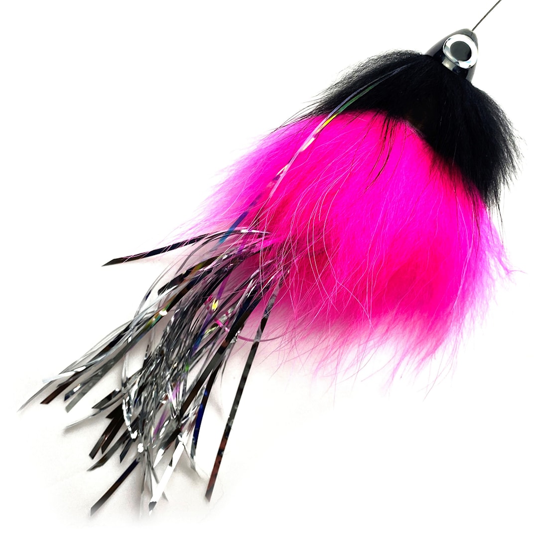 Spintube Pike 35 g kastfluga svart/rosa/silver tinsel - Eumer