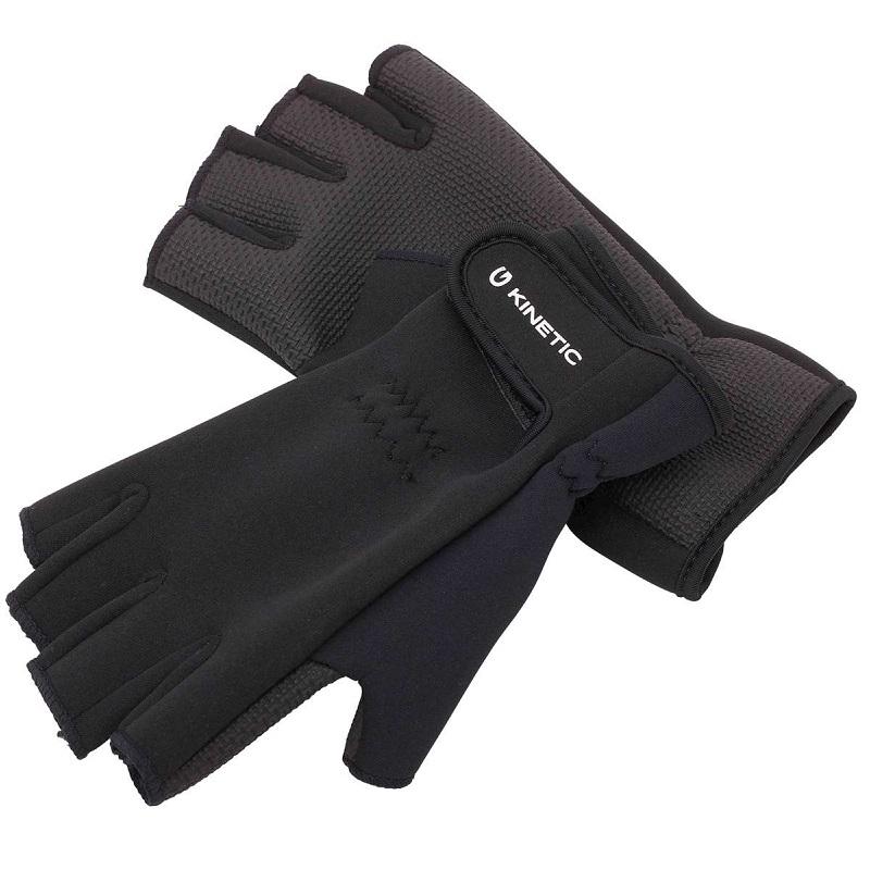 Kinetic Neoprenhandskar Half Finger Storlek L Svarta
