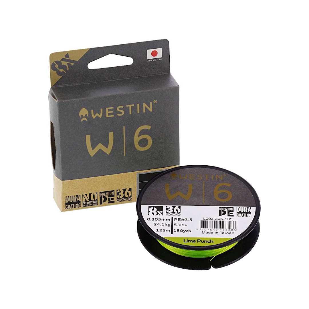 Westin W6 Lime Punch 135 m flätlina 0,10mm - Westin