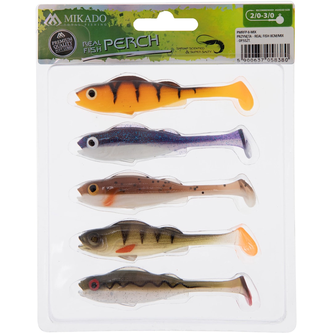 Mikado Real Fish Perch 8 cm jigg 5 st/pkt - Mikado