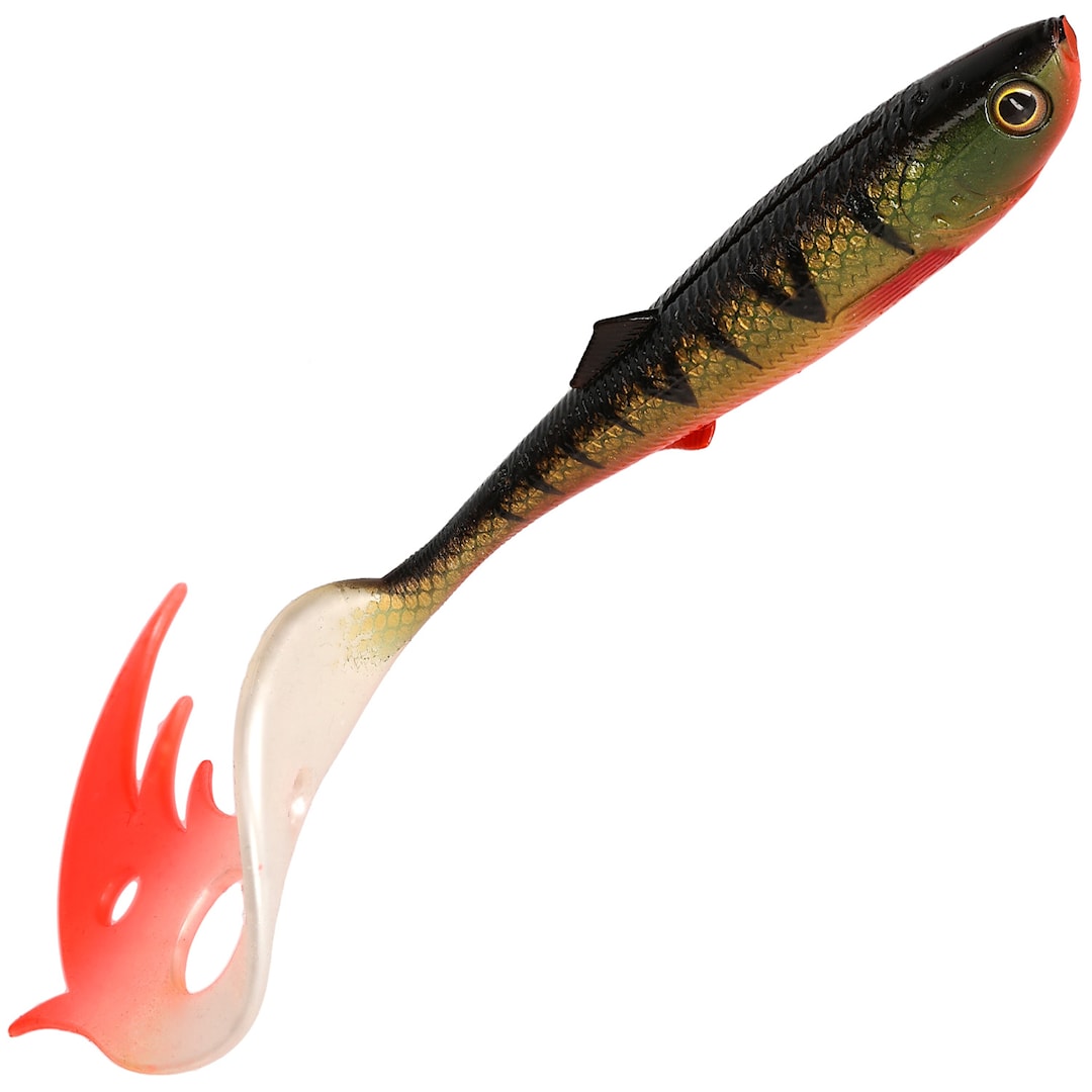 Mikado Sicario Pike Tail 18 cm jigg 2 st/pkt Bloody Perch UV - Mikado