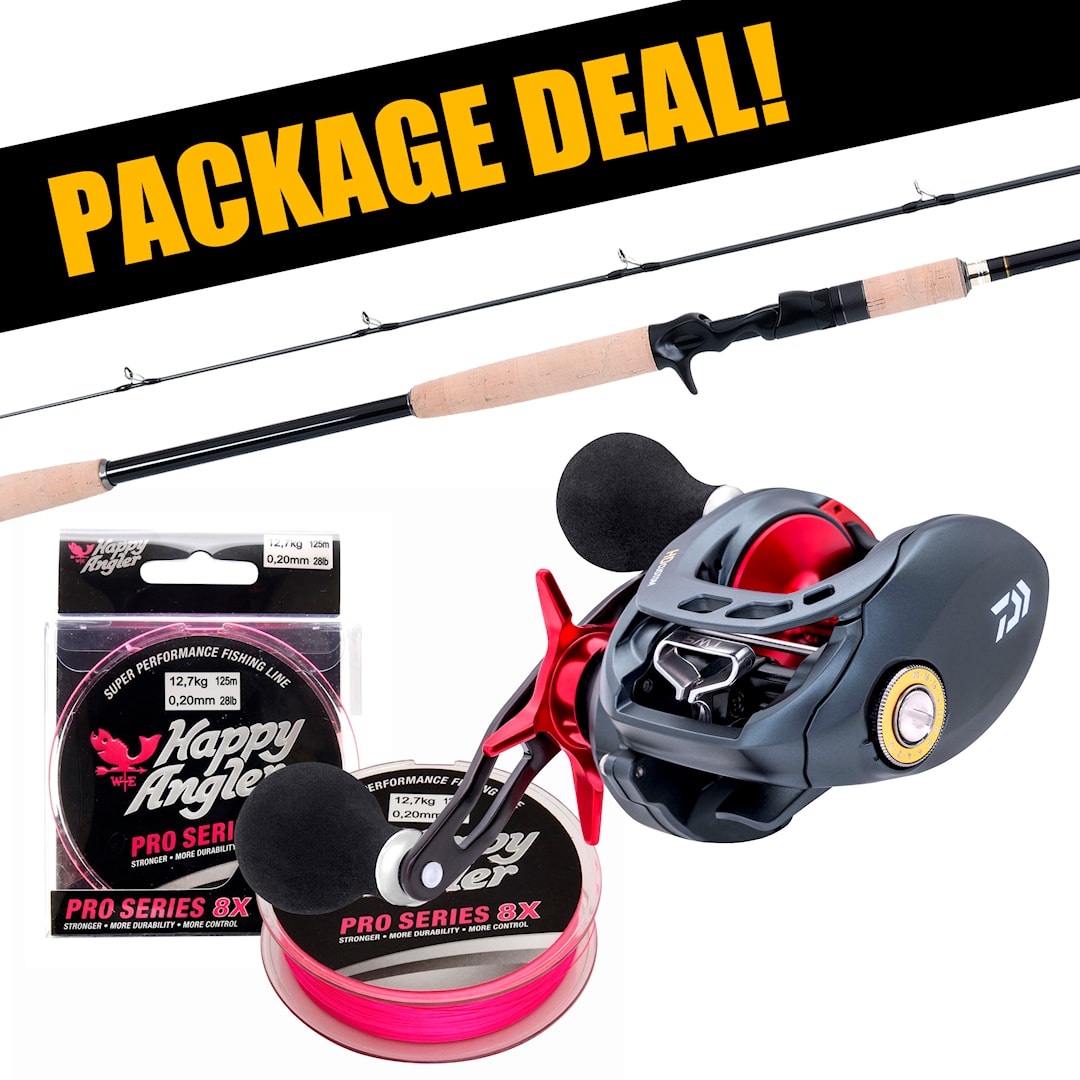 Okuma Komodo + Daiwa Tatulion multirulleset med flätlina - Daiwa