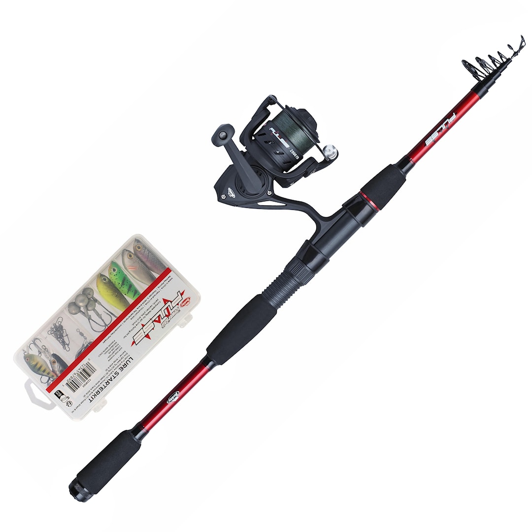 Berkley Pulse Tele haspelset med flätlina + jiggsortiment 210 cm 5-20 g - Berkley