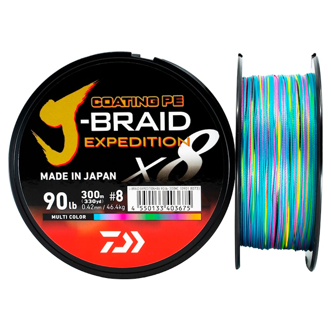 Daiwa J-Braid Expedition X8 Multicolor 500 m flätlina 0,42 mm - Daiwa