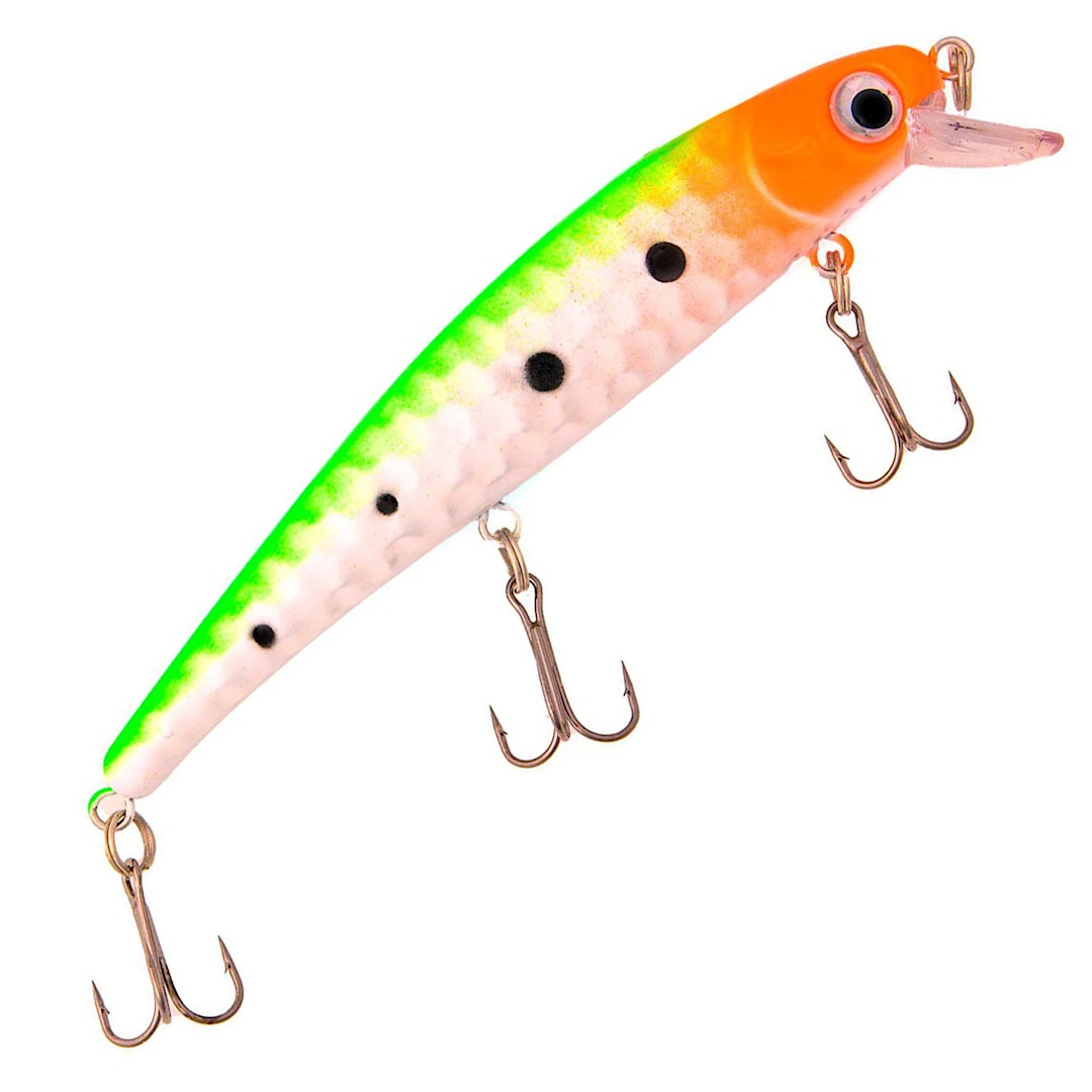 Fladen Dalton 12 cm wobbler Lime Orange Head - Fladen