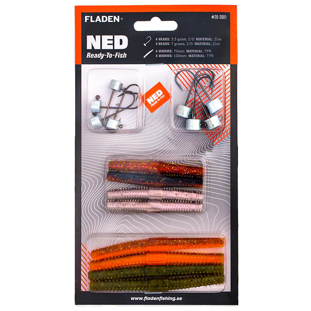 Fladen NED Ready To Fish jiggsortiment 8+8 st/pkt - Fladen