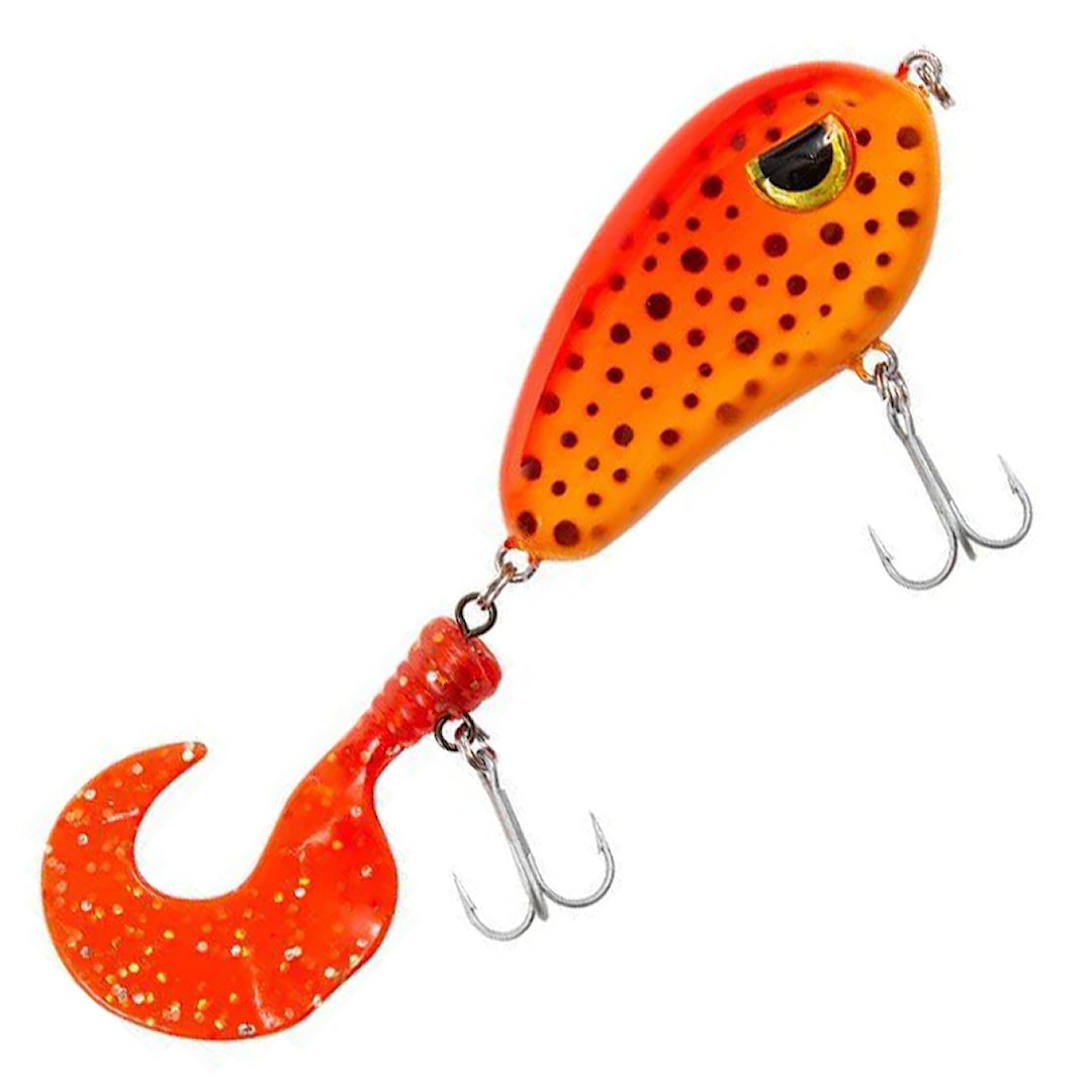 Fladen Scary Tail jerkbait 18 g Orange Black Dots - Fladen