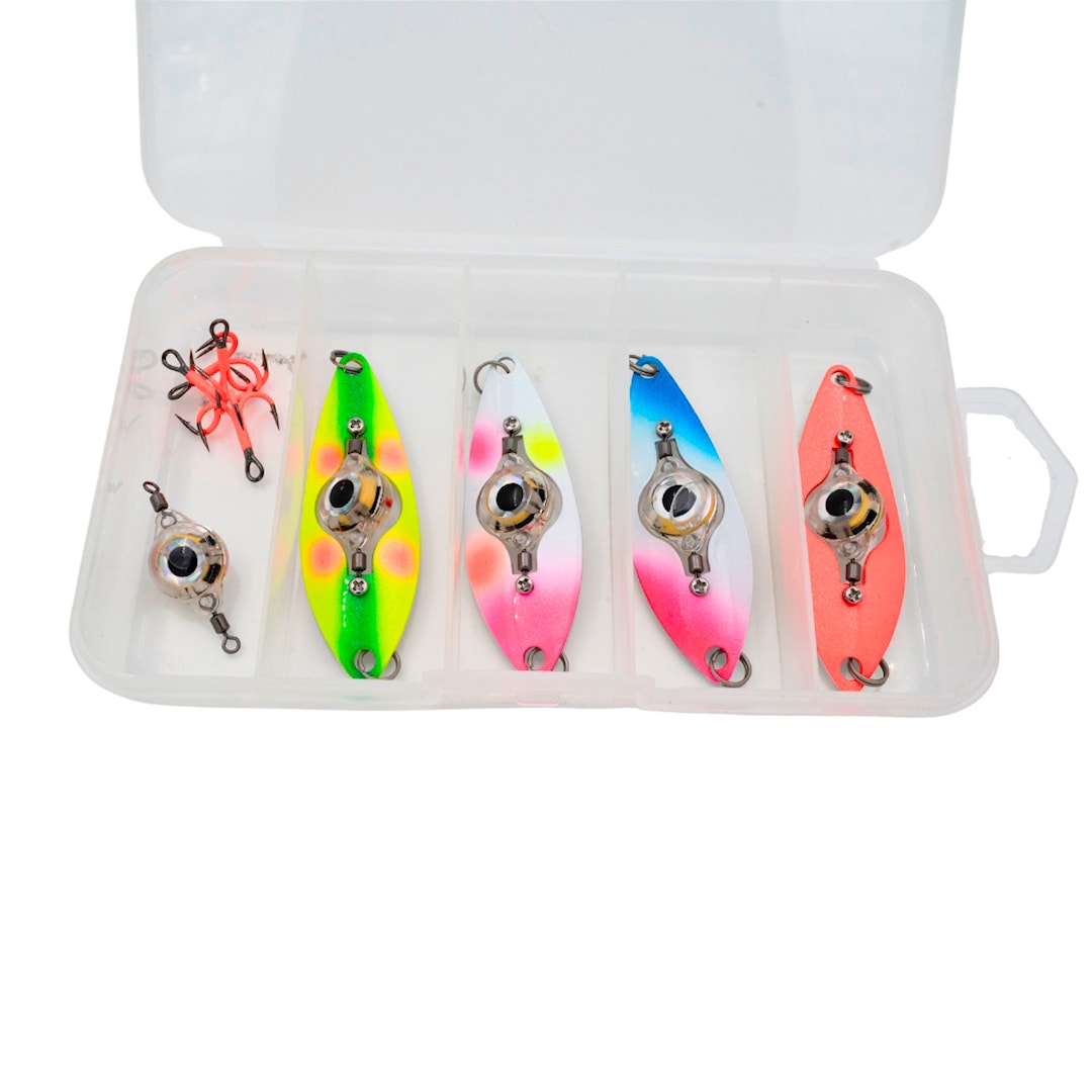 Flash Eye Kangos blinkpirk 7 cm 4 st/pkt + krokar och reserv-LED - Flash Eye