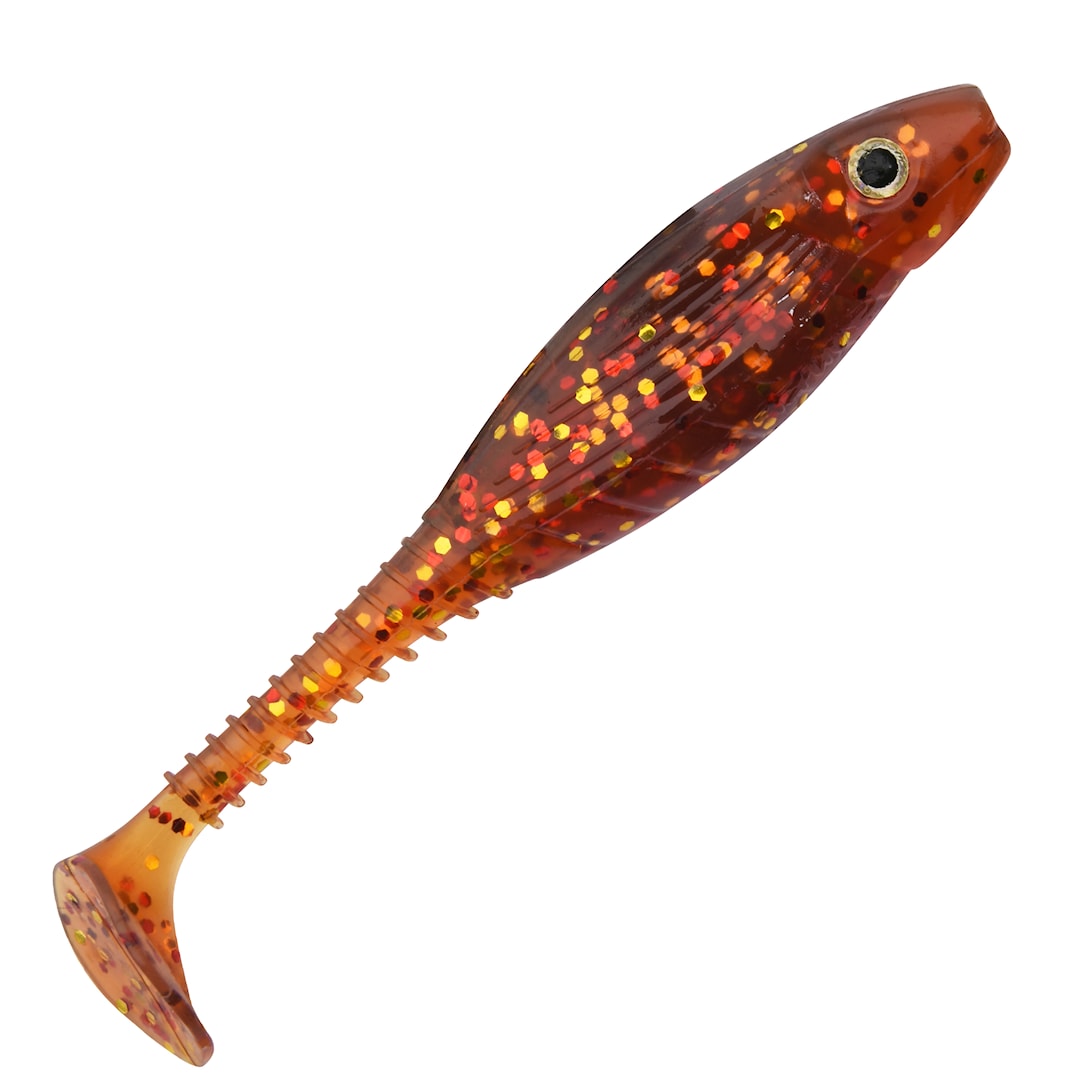 Gunki Grubby Shad 6 cm jigg 10 st/pkt Motoroil Red & Gold FLK - Gunki