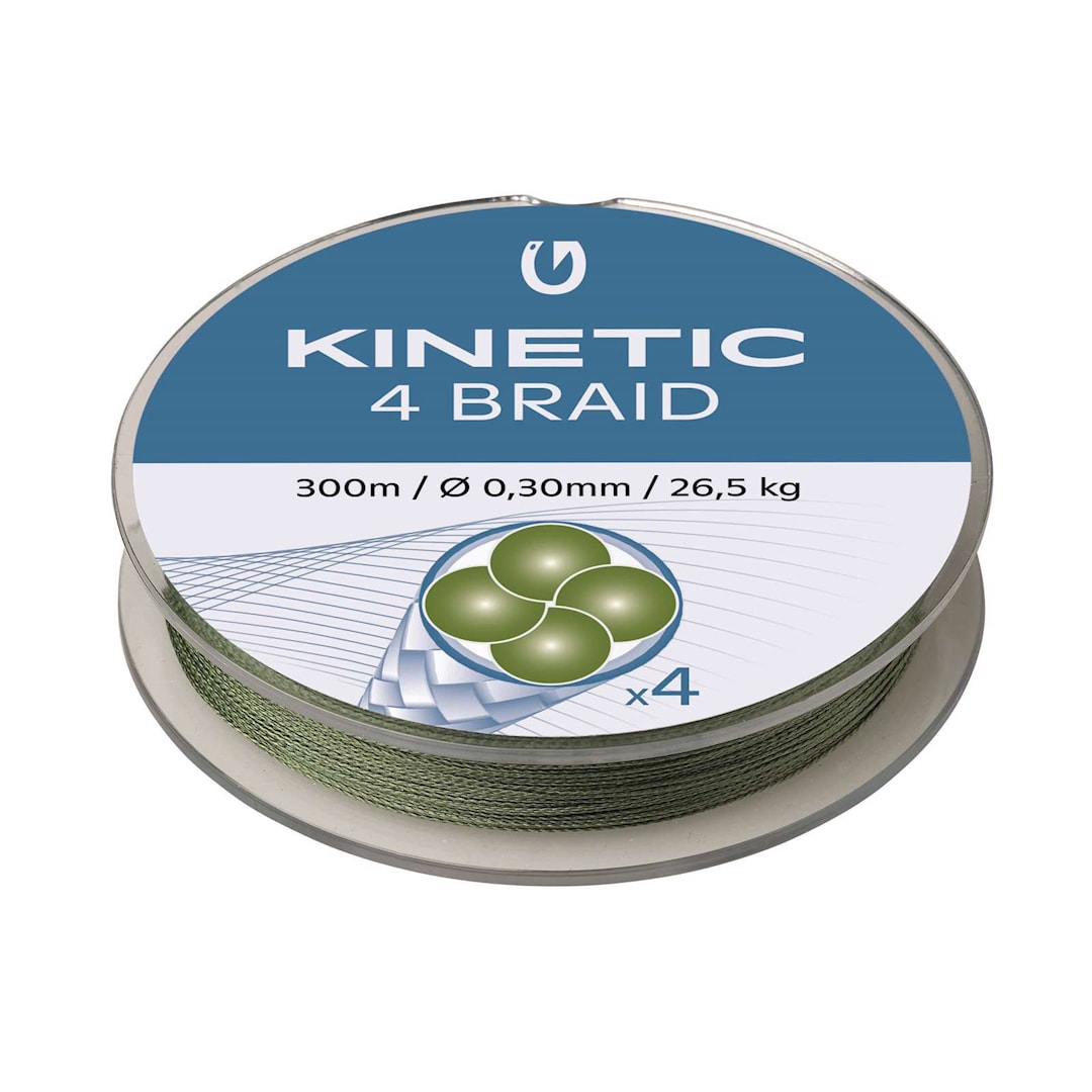 Kinetic 4 Braid Dusty Green 300 m flätlina 0,40 mm - Kinetic