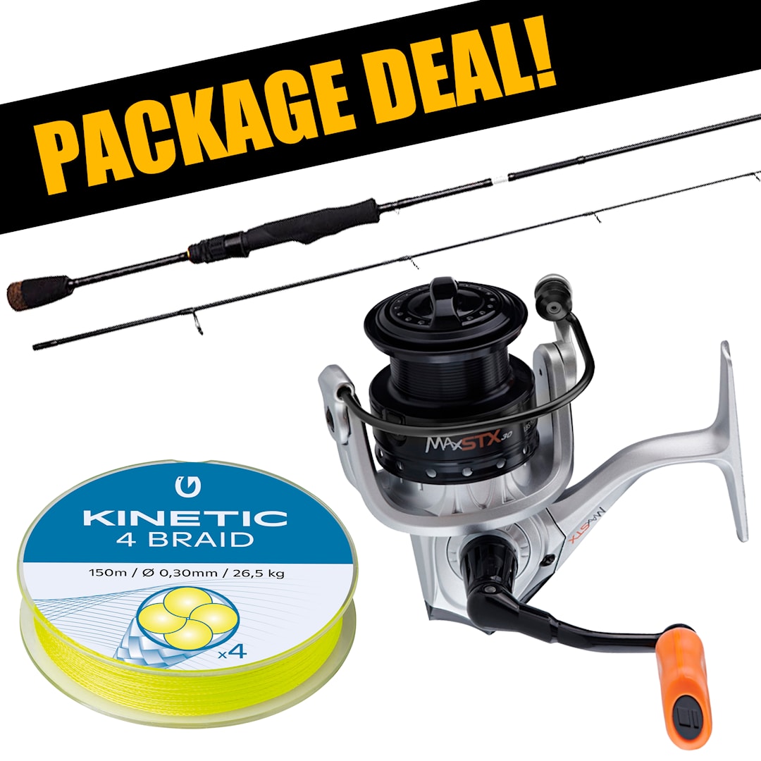Savage Gear SG2 + Abu Garcia Max STX UL haspelset med flätlina - Savage Gear