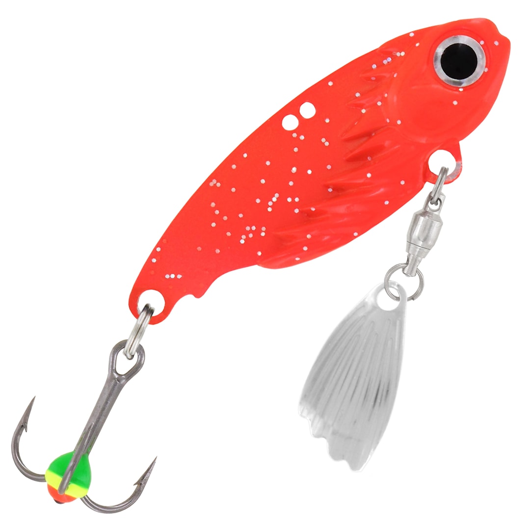 Kuusamo Vilkas 13 g blade bait Punahile UV - Kuusamon Uistin