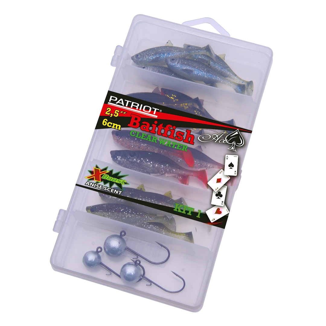 Patriot Baitfish 6 cm Clear Water jiggsortiment 16+3 st/pkt - Patriot