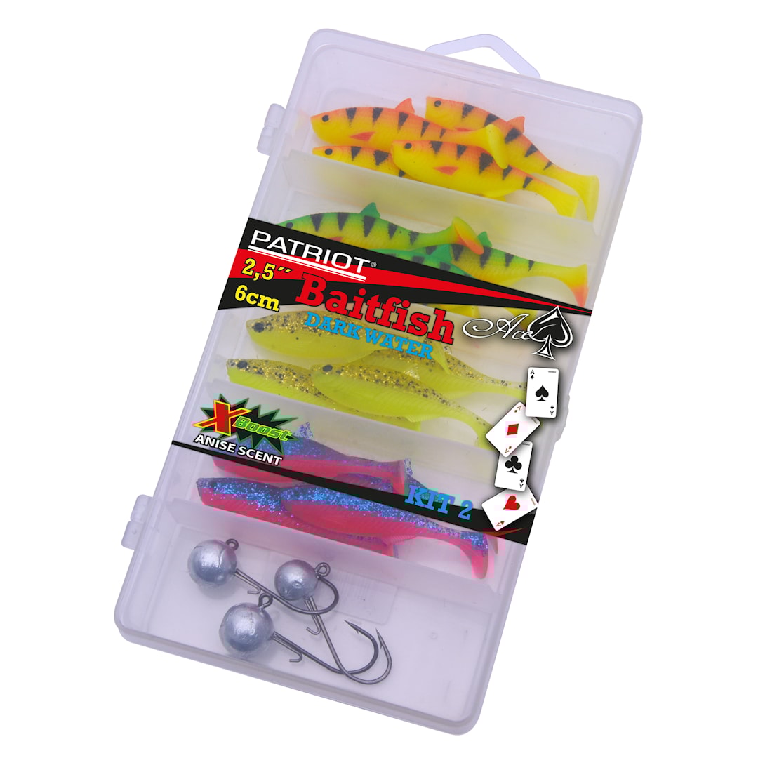 Patriot Baitfish 6 cm Dark Water jiggsortiment 16+3 st/pkt - Patriot