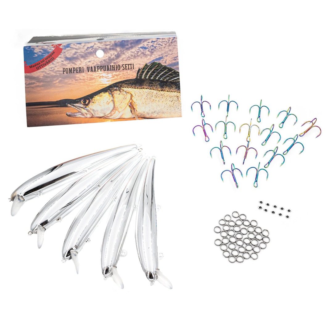 Pomperi PRO-X12 12 cm krom wobblerkropp + krokar 5 st/pkt - Pomperi