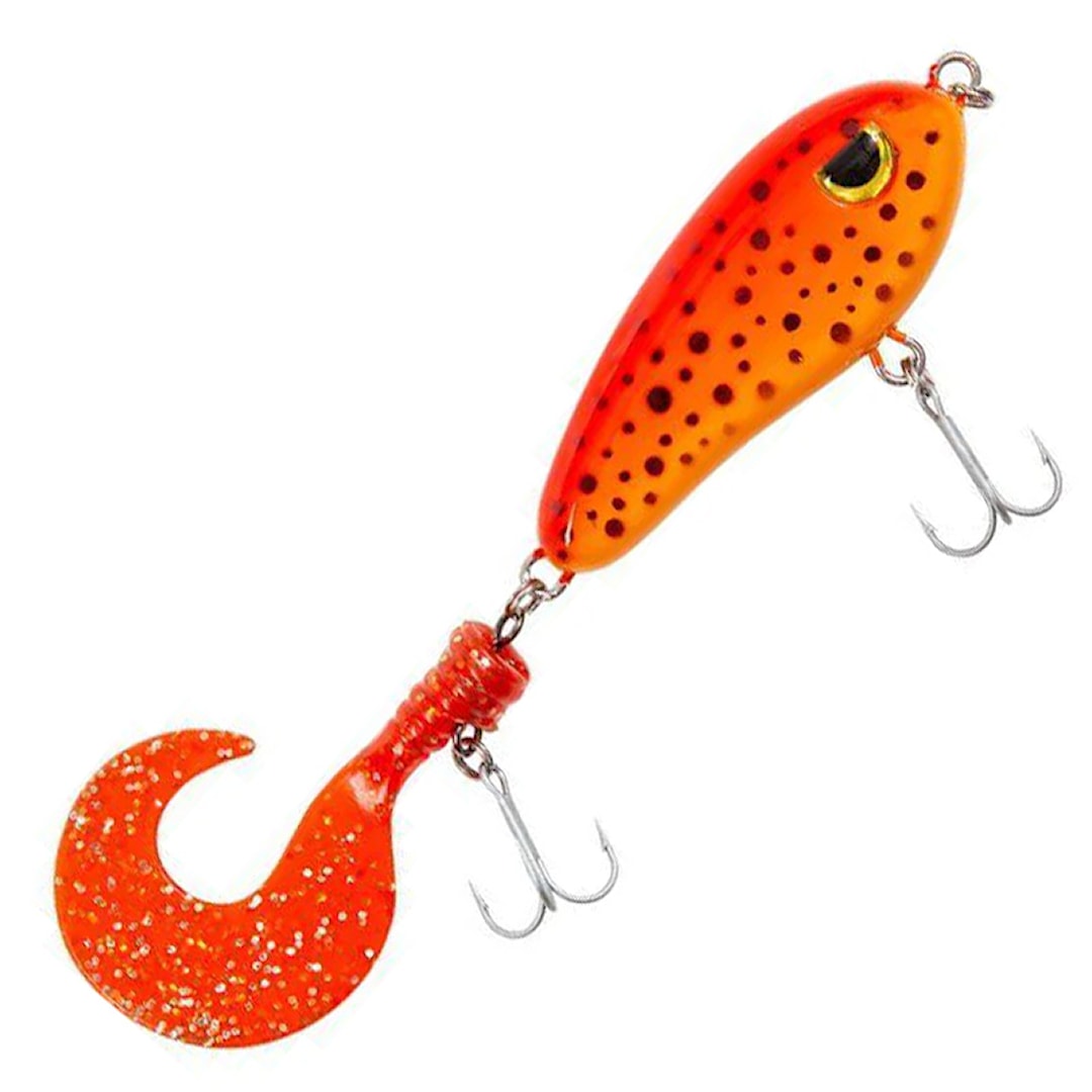 Fladen Scary Tail jerkbait 30 g Orange Black Dots - Fladen