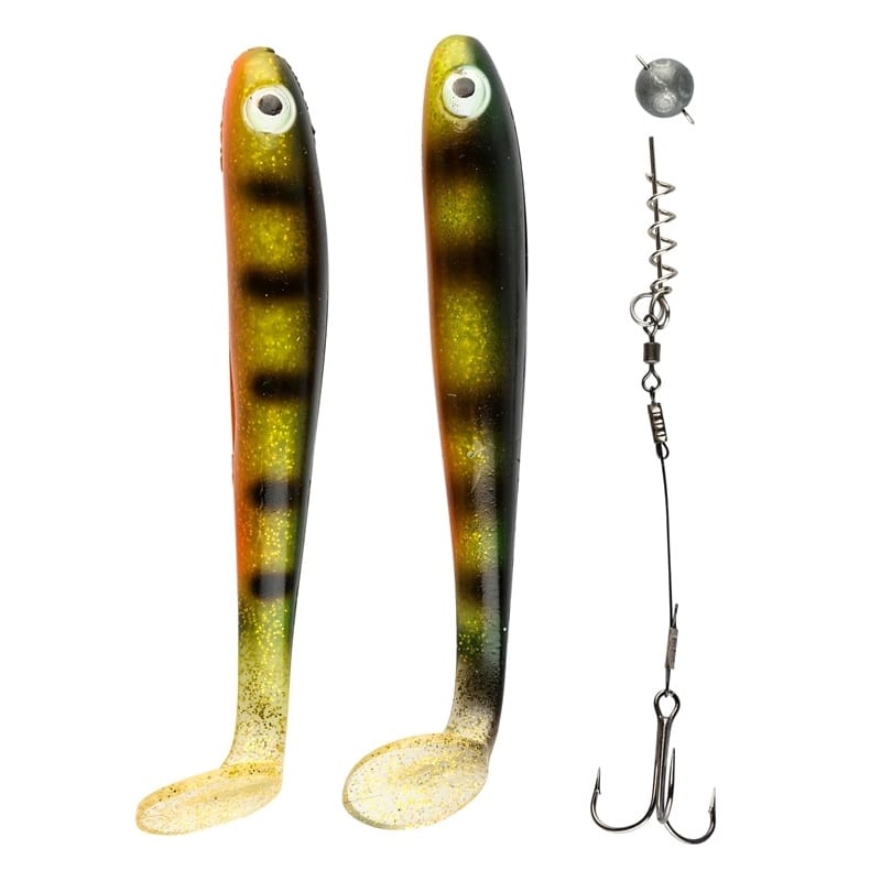 IFISH The Demon Shad 15cm - 2-pack inkl. Stinger - Fluo Perch