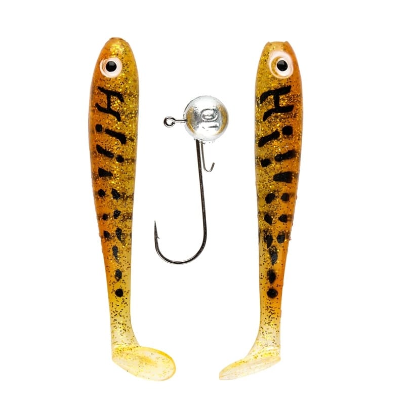 IFISH The Demon Shad 10cm - 2-pack inkl. Jiggskalle - Motoroil