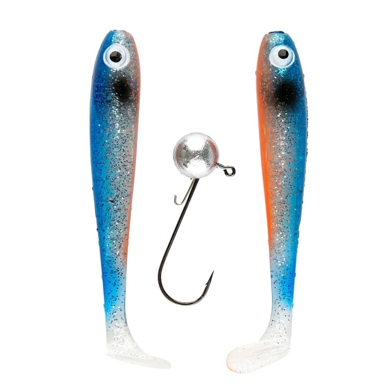 IFISH The Demon Shad 10cm - 2-pack inkl. Jiggskalle - Ghost Blue