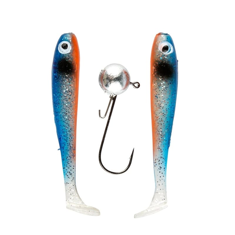 IFISH The Demon Shad 7cm - 2-pack inkl. Jiggskalle - Ghost Blue