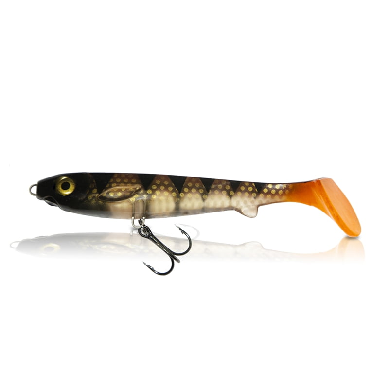 EJ Lures Flatnose Shad Jr Transparent Perch  med Stinger 15cm - 2-pack