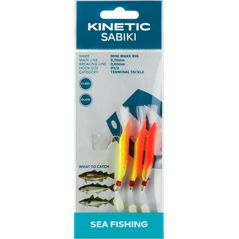 Kinetic Sabiki Mini Makk Häckla #5/0 Yellow/Orange