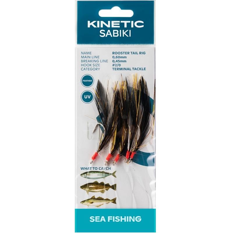 Kinetic Sabiki Rooster Tail Häckla #2/0 Black/Copper Flash
