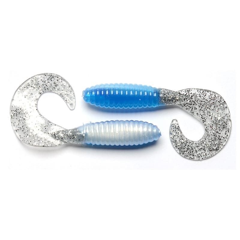 Big Bite Baits Fat Grub Blue-n-Silver 8 cm - 10-pack