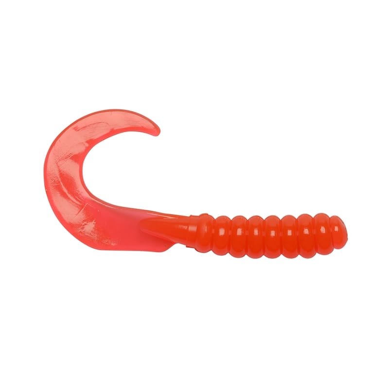 Big Bite Baits Curl Tail Grub Orange 7cm - 10-pack