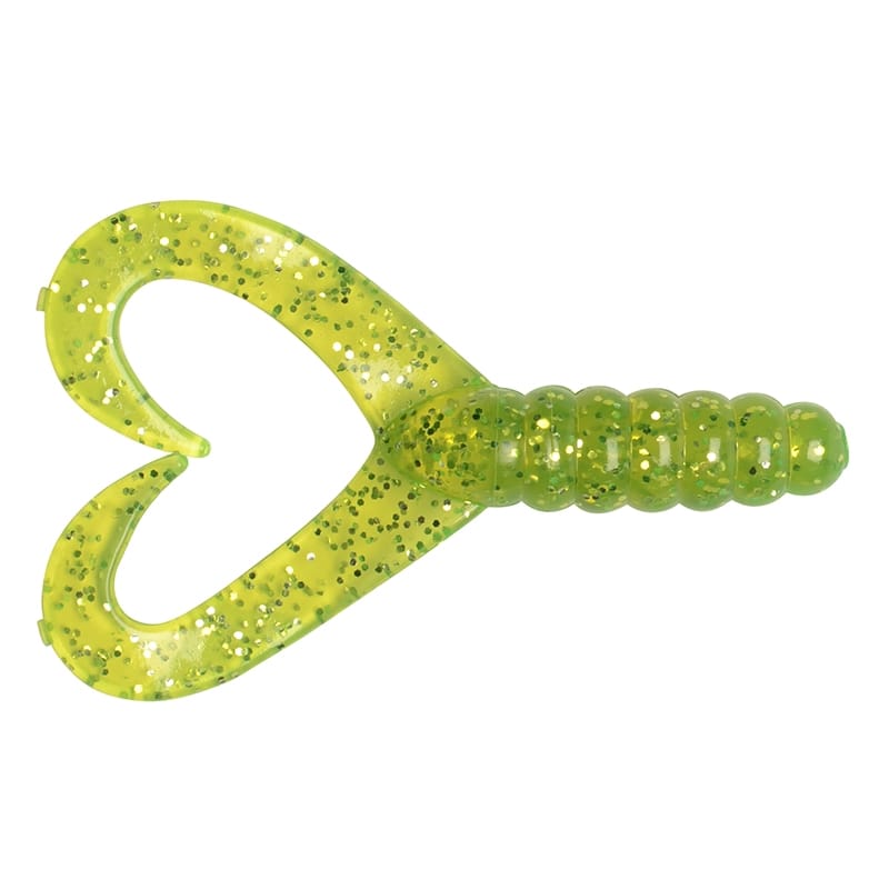 Big Bite Baits Twin Tail Grub Chart Silver 7cm - 10-pack
