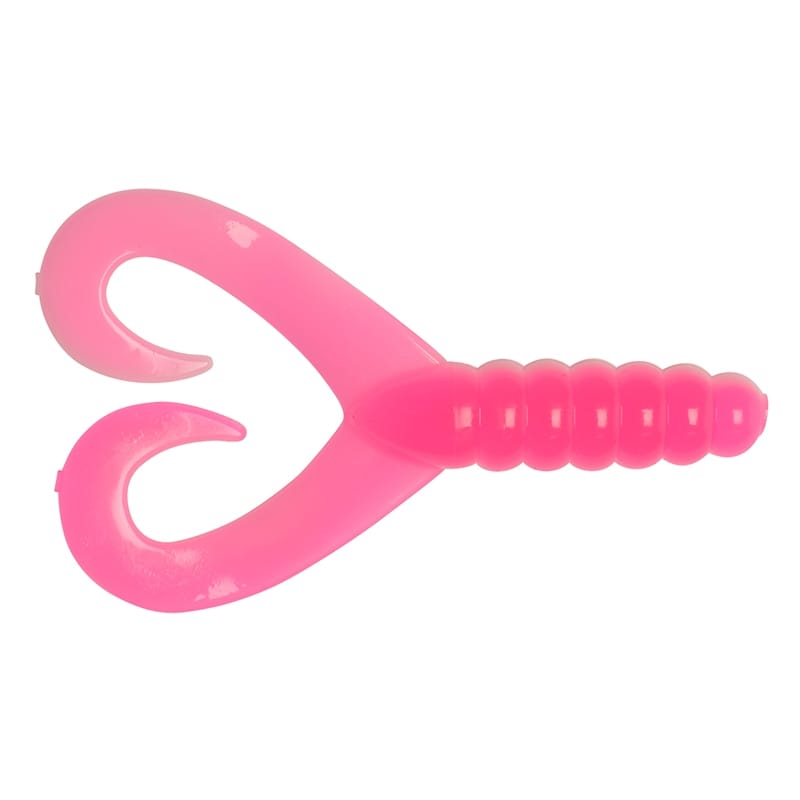 Big Bite Baits Twin Tail Grub Pink/White 7cm - 10-pack
