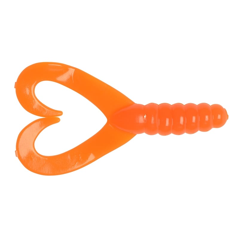 Big Bite Baits Twin Tail Grub Orange/Yellow 7cm - 10-pack