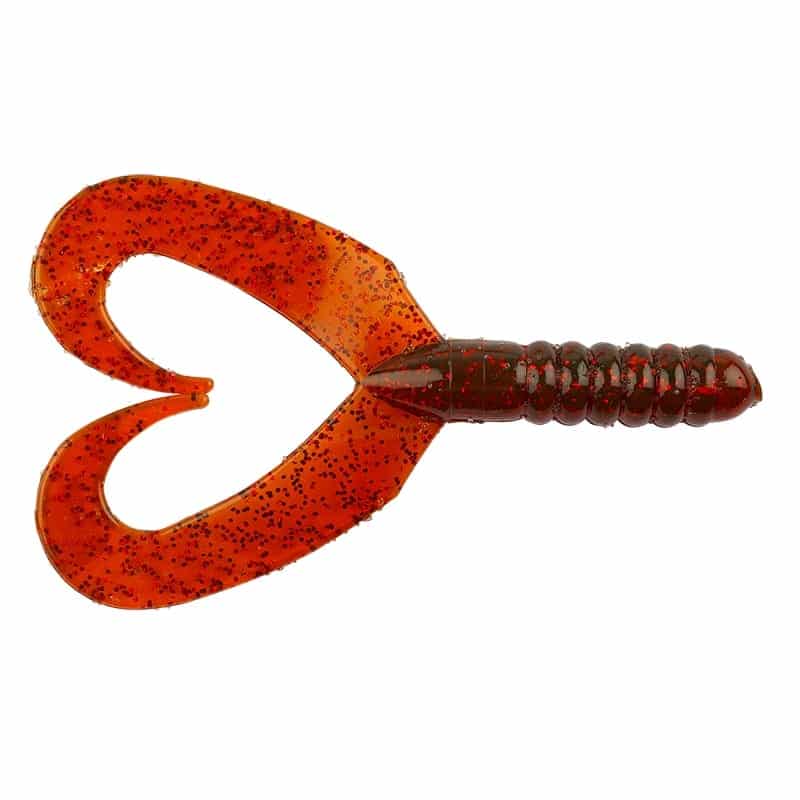 Big Bite Baits Twin Tail Grub Motor Oil Fire 7cm - 10-pack