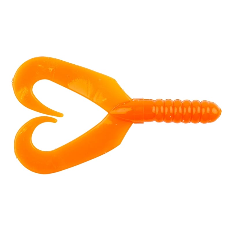 Big Bite Baits Twin Tail Grub Orange 7cm - 10-pack
