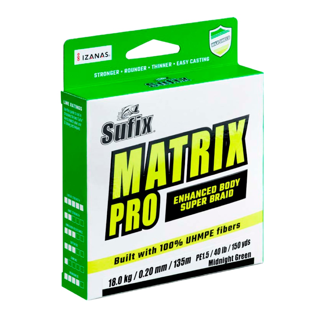 Sufix Matrix Pro Green 135 m flätlina 0,30 mm - Sufix