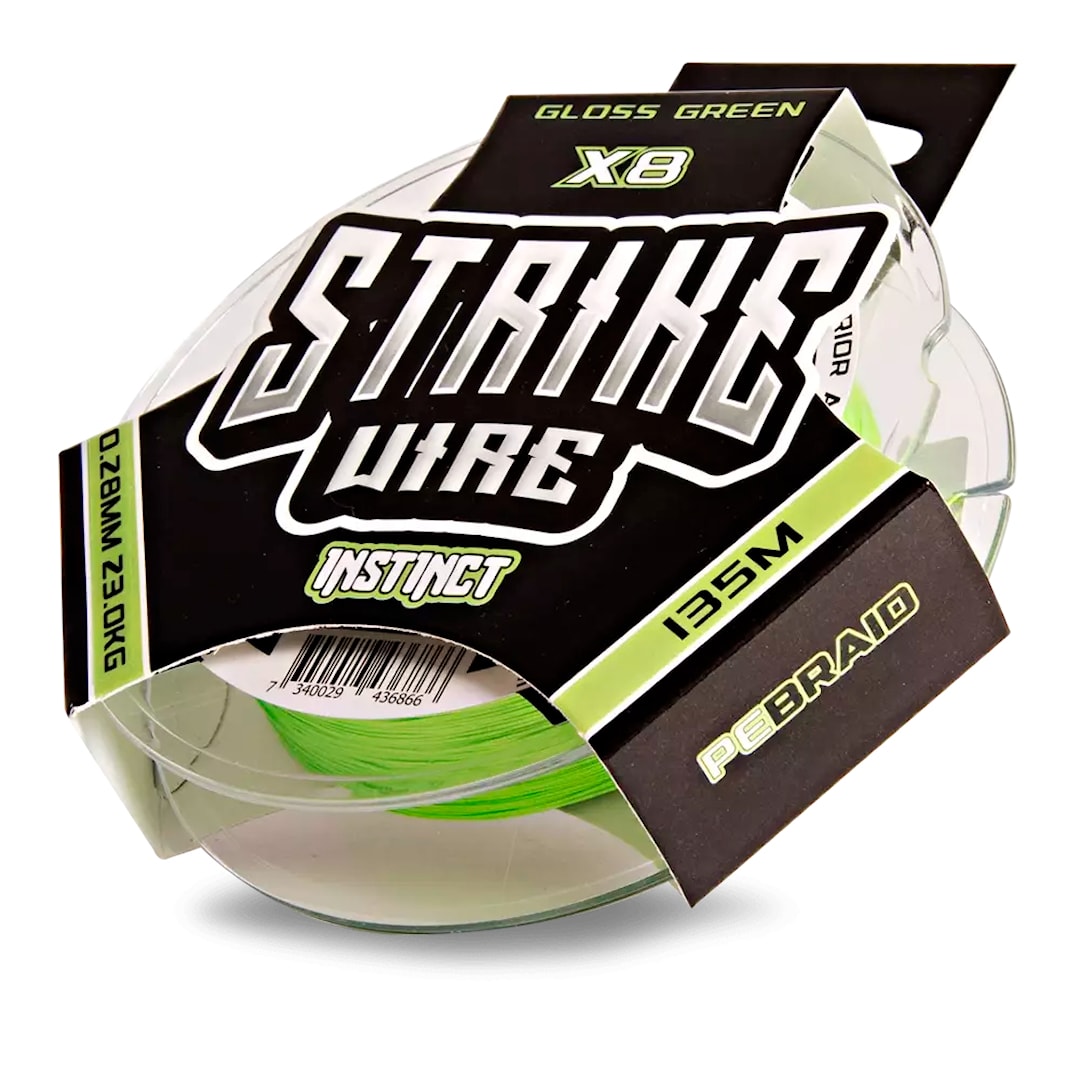 Strike Wire Instinct Braid X8 Gloss Green 135 m flätlina 0,15 mm - Strike Wire